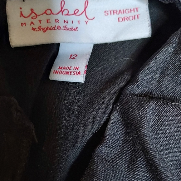 Isabel Maternity Ingrid And Isabel Over Belly Pants Black Straight 12 Pullon - Picture 5 of 7